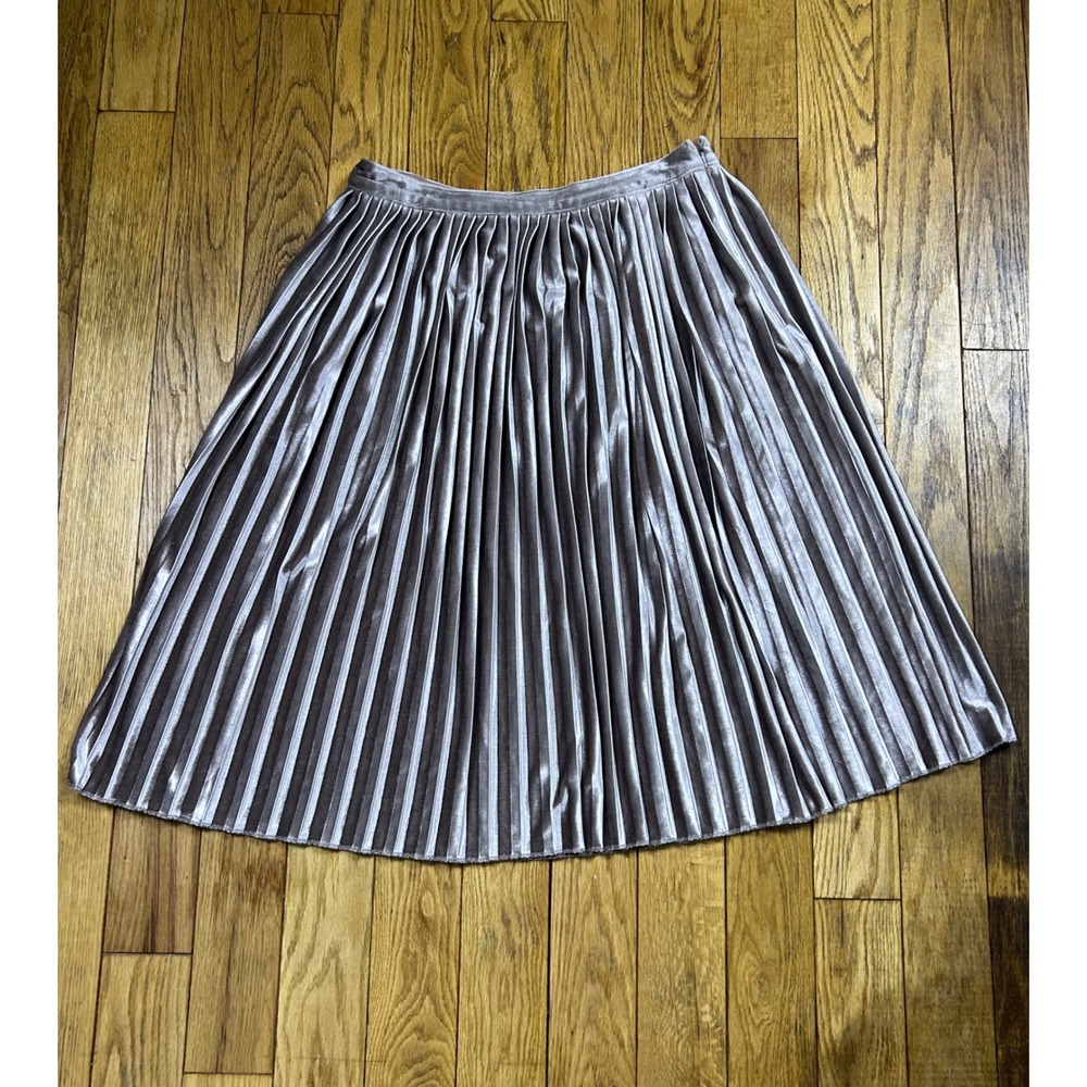 Abercrombie & Fitch Pleated Midi Skirt - Metallic Mauve Shimmer - Womens Large